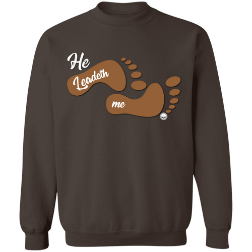 He Leadeth Me  Crewneck Pullover Sweatshirt  8 oz.