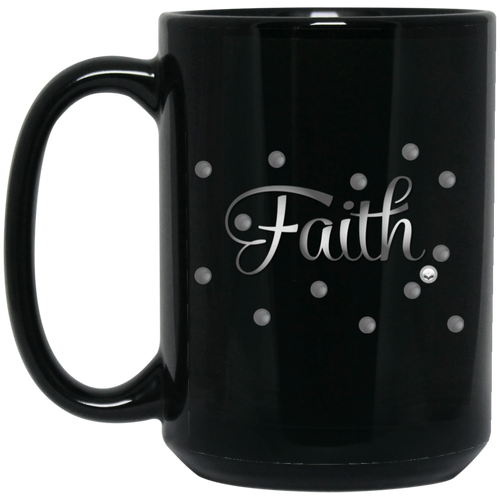 Faith-Slv 15 oz. Black Mug